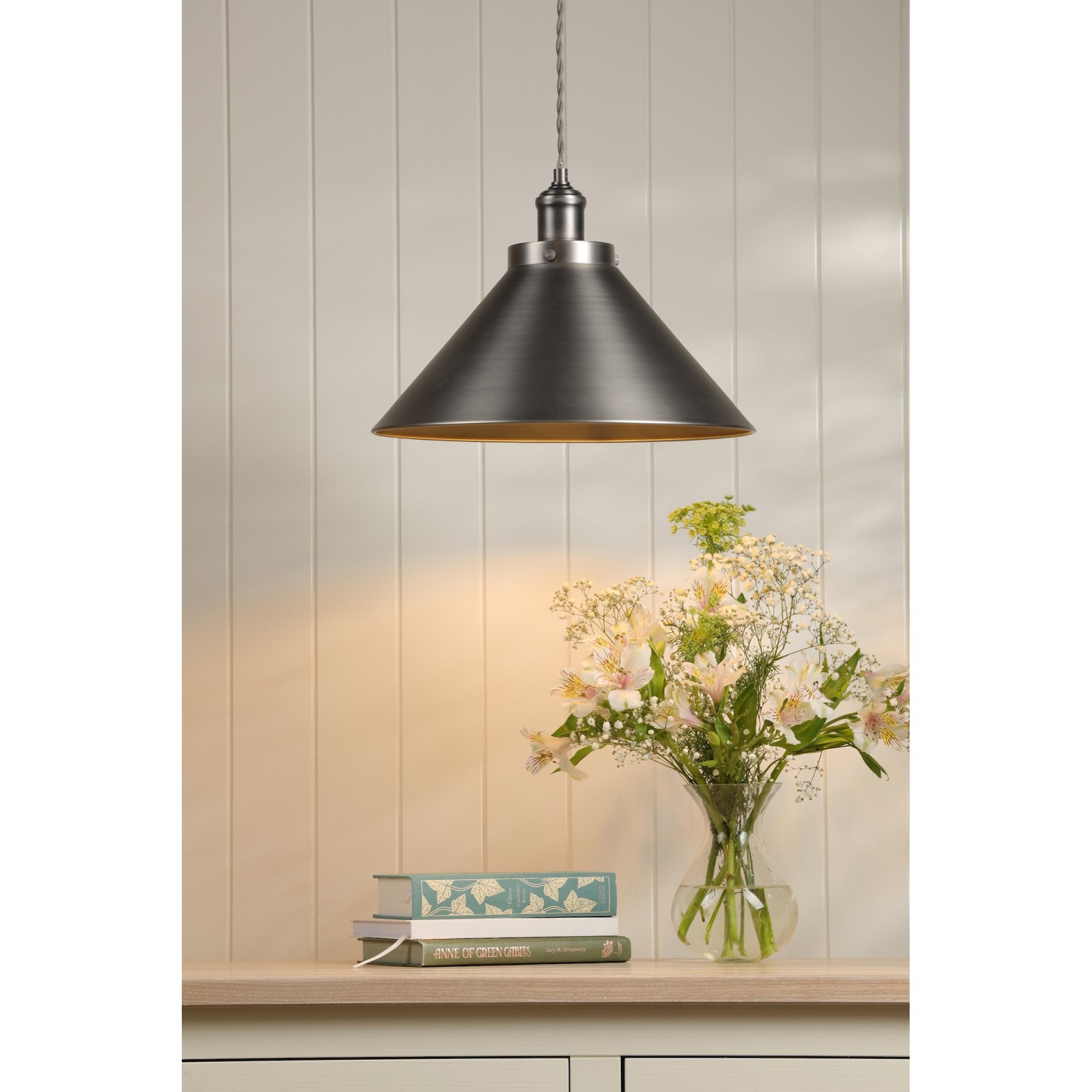 Rufus 1 Light Ceiling Pendant Light In Industrial Nickel Finish LA3756464-Q