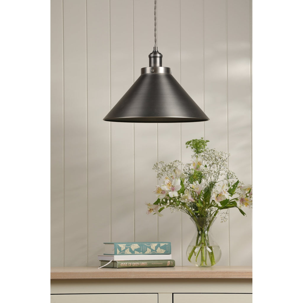 Rufus 1 Light Ceiling Pendant Light In Industrial Nickel Finish LA3756464-Q