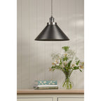 Rufus 1 Light Ceiling Pendant Light In Industrial Nickel Finish LA3756464-Q