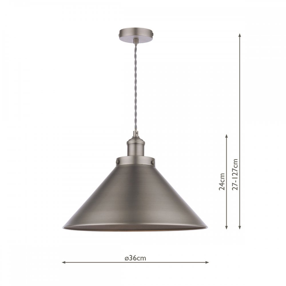 Rufus 1 Light Ceiling Pendant Light In Industrial Nickel Finish LA3756464-Q
