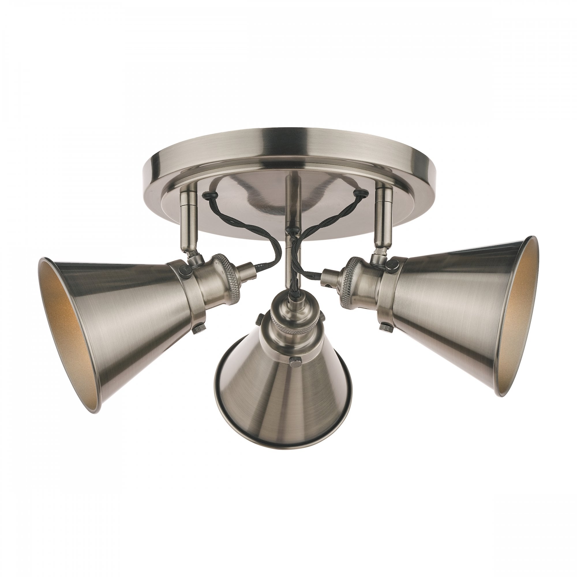 Rufus 3 Light Plate Ceiling Spotlight In Industrial Nickel Finish LA3756463-Q