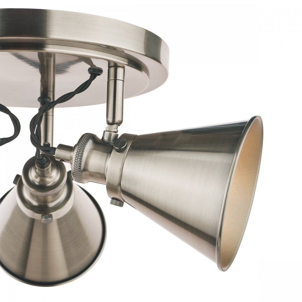 Rufus 3 Light Plate Ceiling Spotlight In Industrial Nickel Finish LA3756463-Q