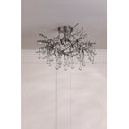 Willow 3 Light Semi Flush Ceiling Light In Satin Pewter With Crystal LA3756468-Q