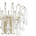 Willow Wall Light In Satin Champagne Finish With Crystal Droplets LA3756470-Q