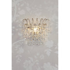 Willow Wall Light In Satin Champagne Finish With Crystal Droplets LA3756470-Q