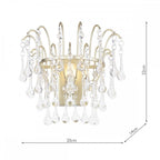 Willow Wall Light In Satin Champagne Finish With Crystal Droplets LA3756470-Q