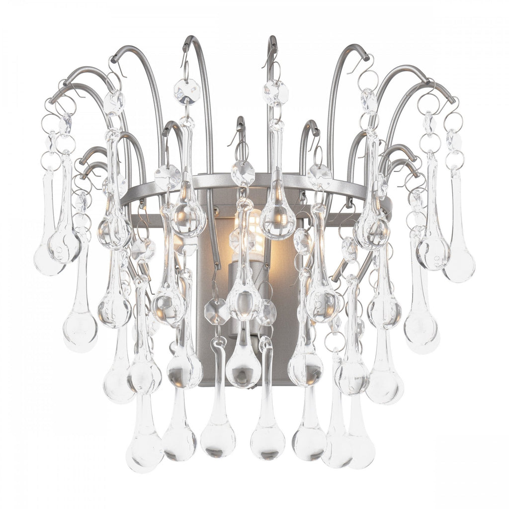 Willow Wall Light In Satin Pewter Finish With Crystal Droplets LA3756475-Q