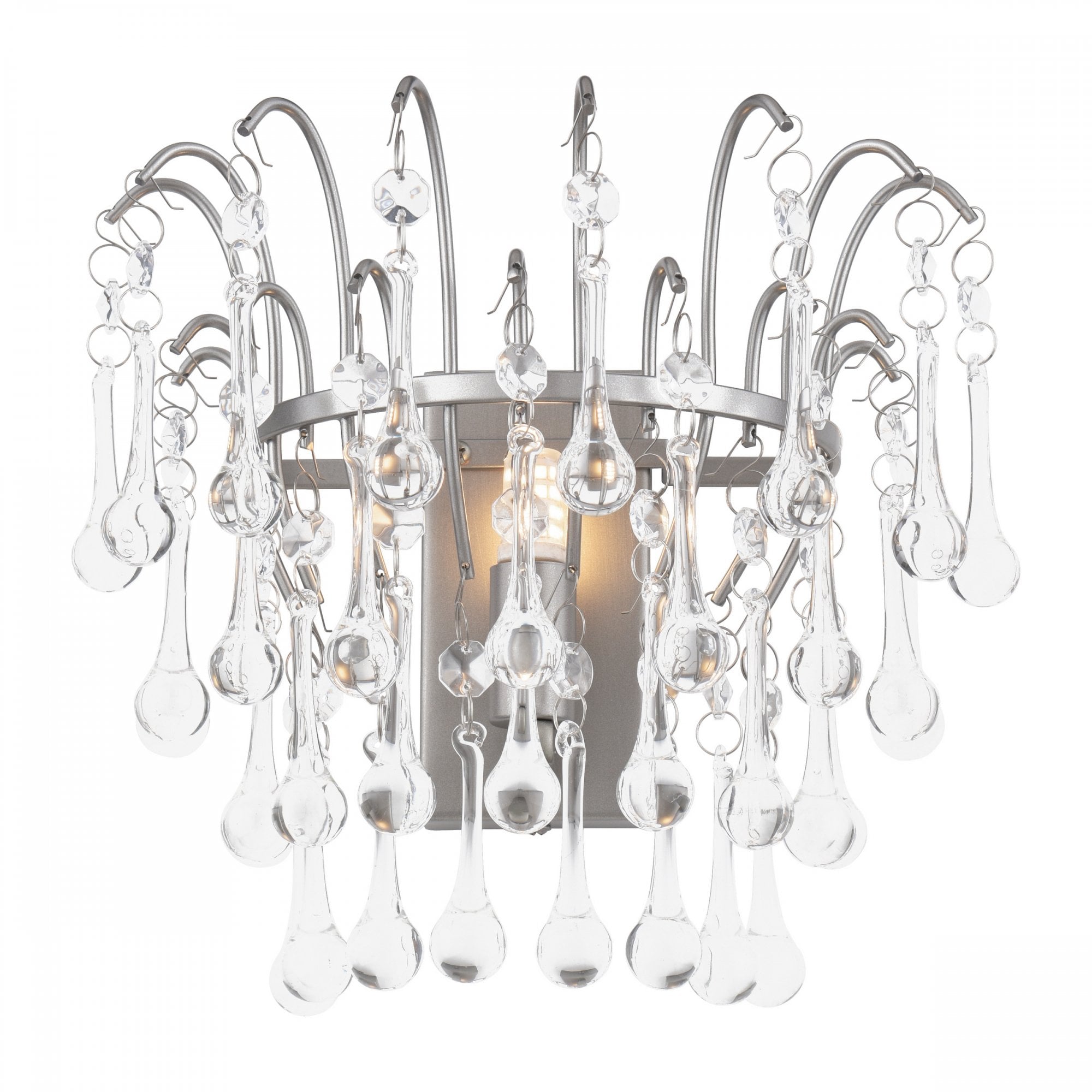 Willow Wall Light In Satin Pewter Finish With Crystal Droplets LA3756475-Q