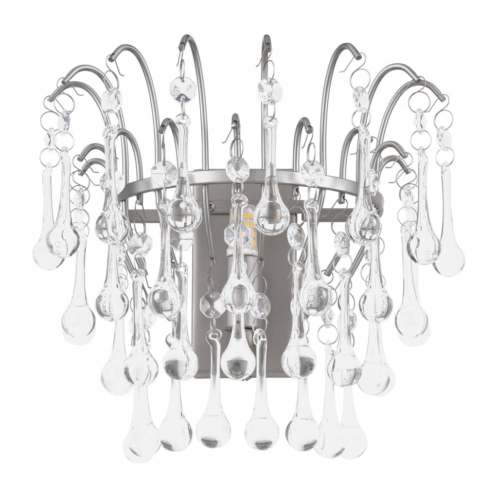 Willow Wall Light In Satin Pewter Finish With Crystal Droplets LA3756475-Q