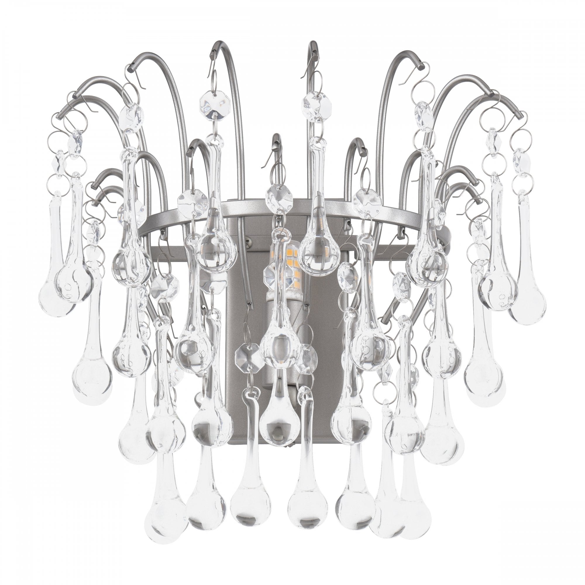 Willow Wall Light In Satin Pewter Finish With Crystal Droplets LA3756475-Q