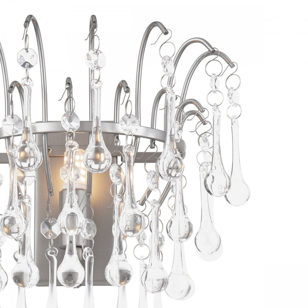 Willow Wall Light In Satin Pewter Finish With Crystal Droplets LA3756475-Q