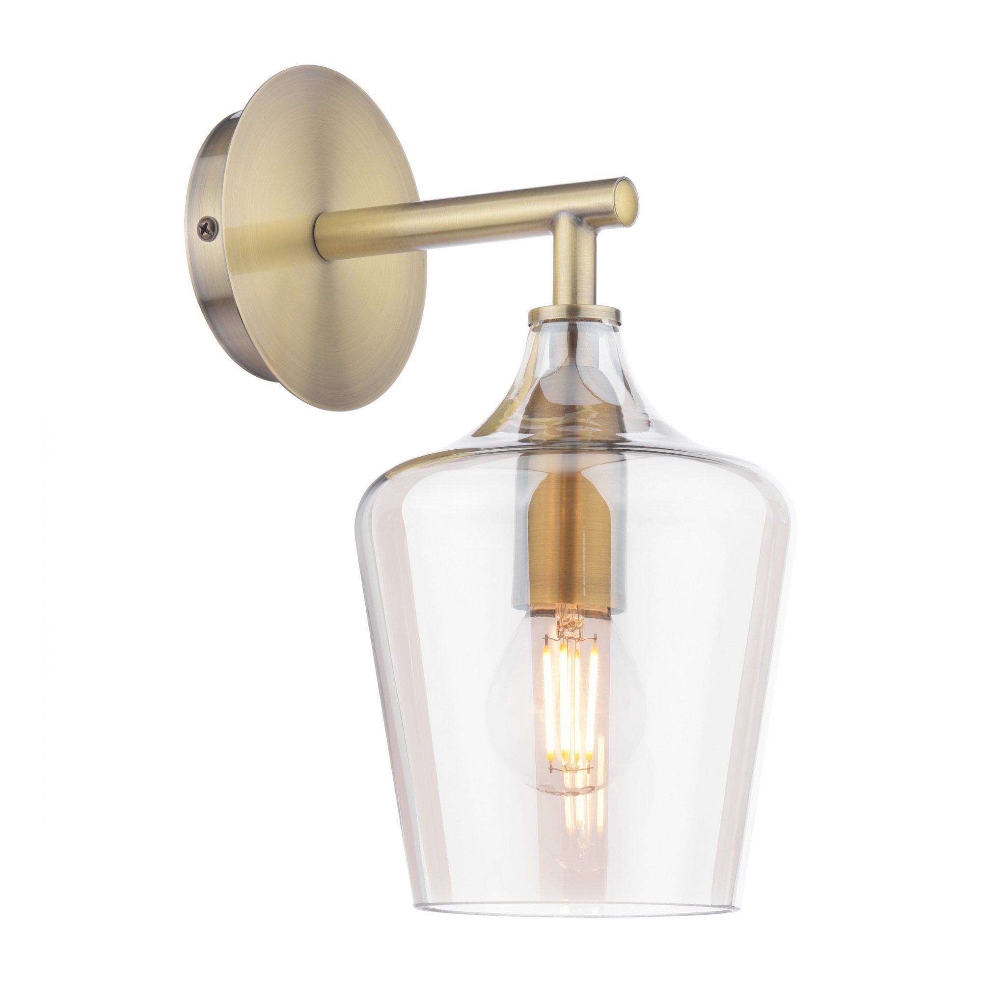 Ockley Wall Light In Antique Brass With Champagne Glass LA3756460-Q