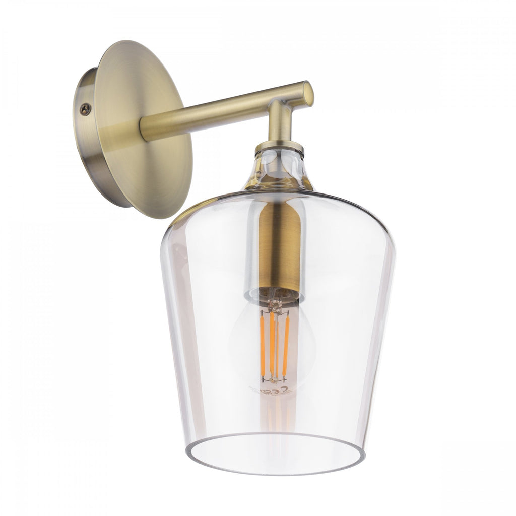 Ockley Wall Light In Antique Brass With Champagne Glass LA3756460-Q