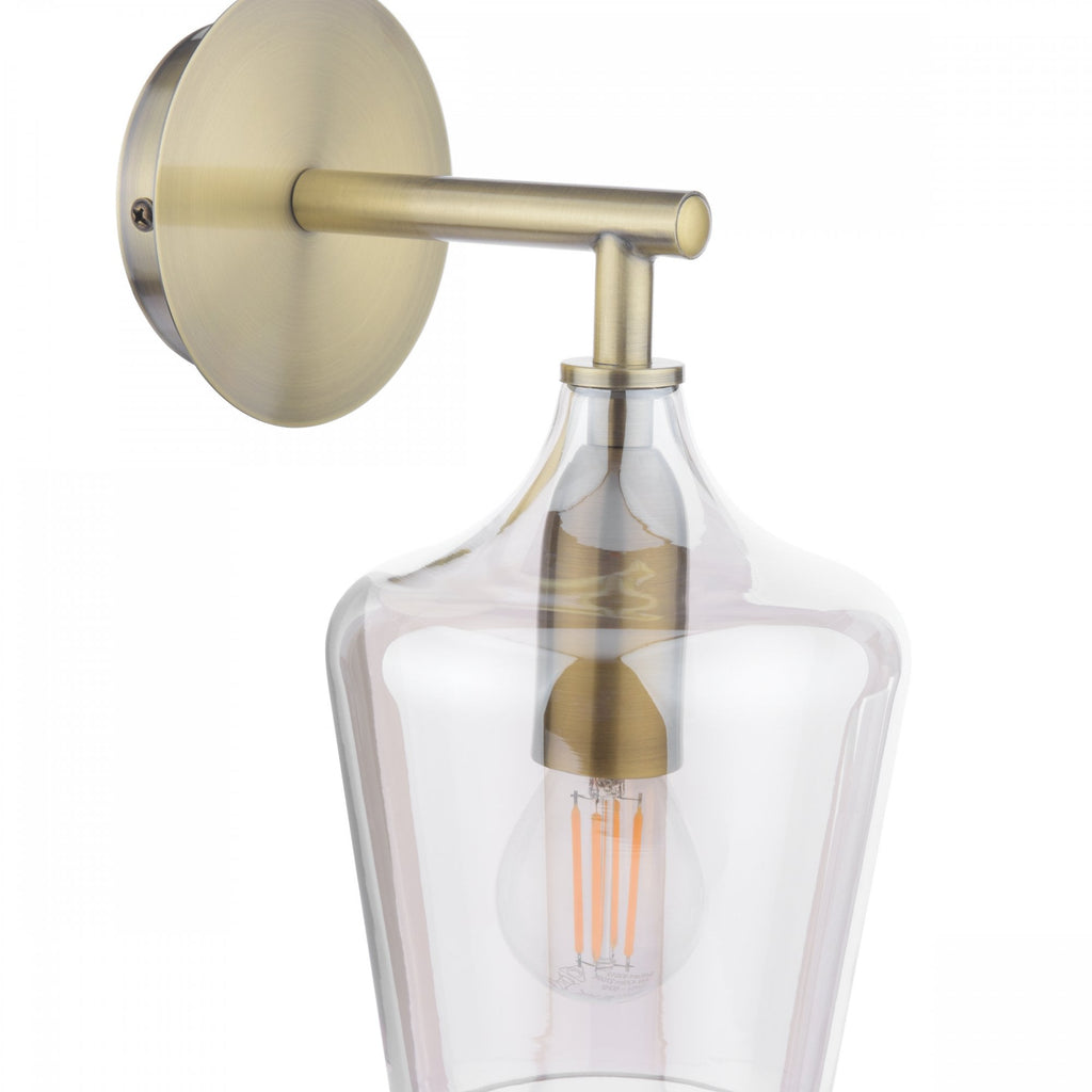 Ockley Wall Light In Antique Brass With Champagne Glass LA3756460-Q