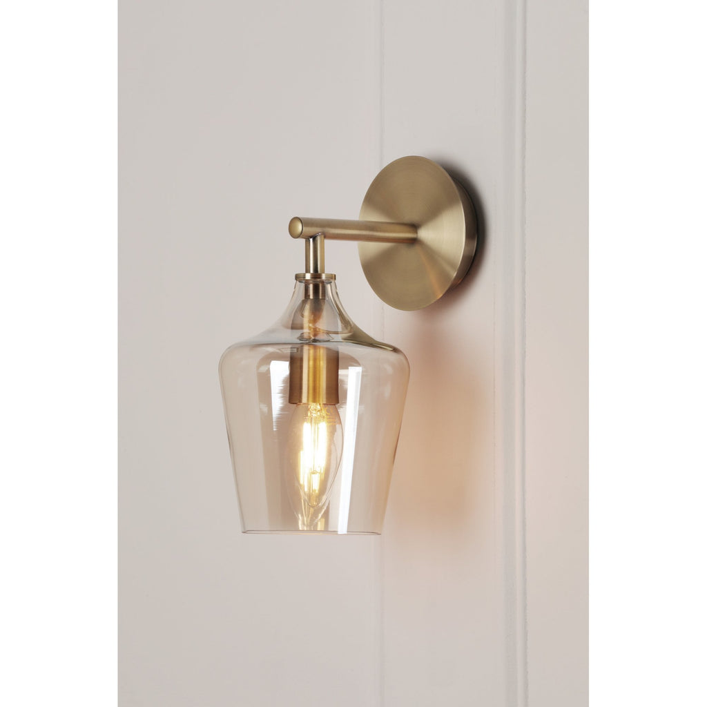 Ockley Wall Light In Antique Brass With Champagne Glass LA3756460-Q