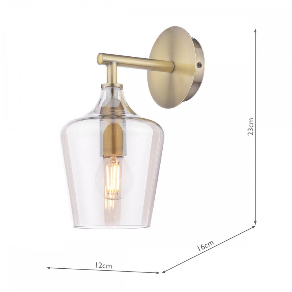 Ockley Wall Light In Antique Brass With Champagne Glass LA3756460-Q