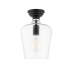 Ockley Clear Glass Semi Flush Ceiling Light In Matt Black Finish LA3756589-Q