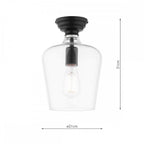 Ockley Clear Glass Semi Flush Ceiling Light In Matt Black Finish LA3756589-Q