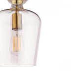 Ockley Clear Glass Semi Flush Ceiling Light In Antique Brass Finish LA3756591-Q