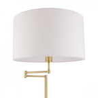 Marlowe Floor Lamp In Antique Brass Finish With Ivory Cotton Shade LA3756461-Q
