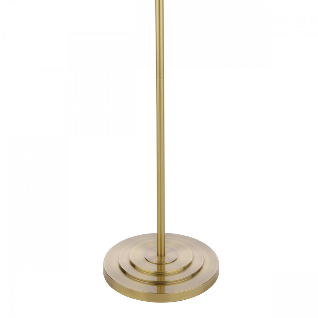 Marlowe Floor Lamp In Antique Brass Finish With Ivory Cotton Shade LA3756461-Q