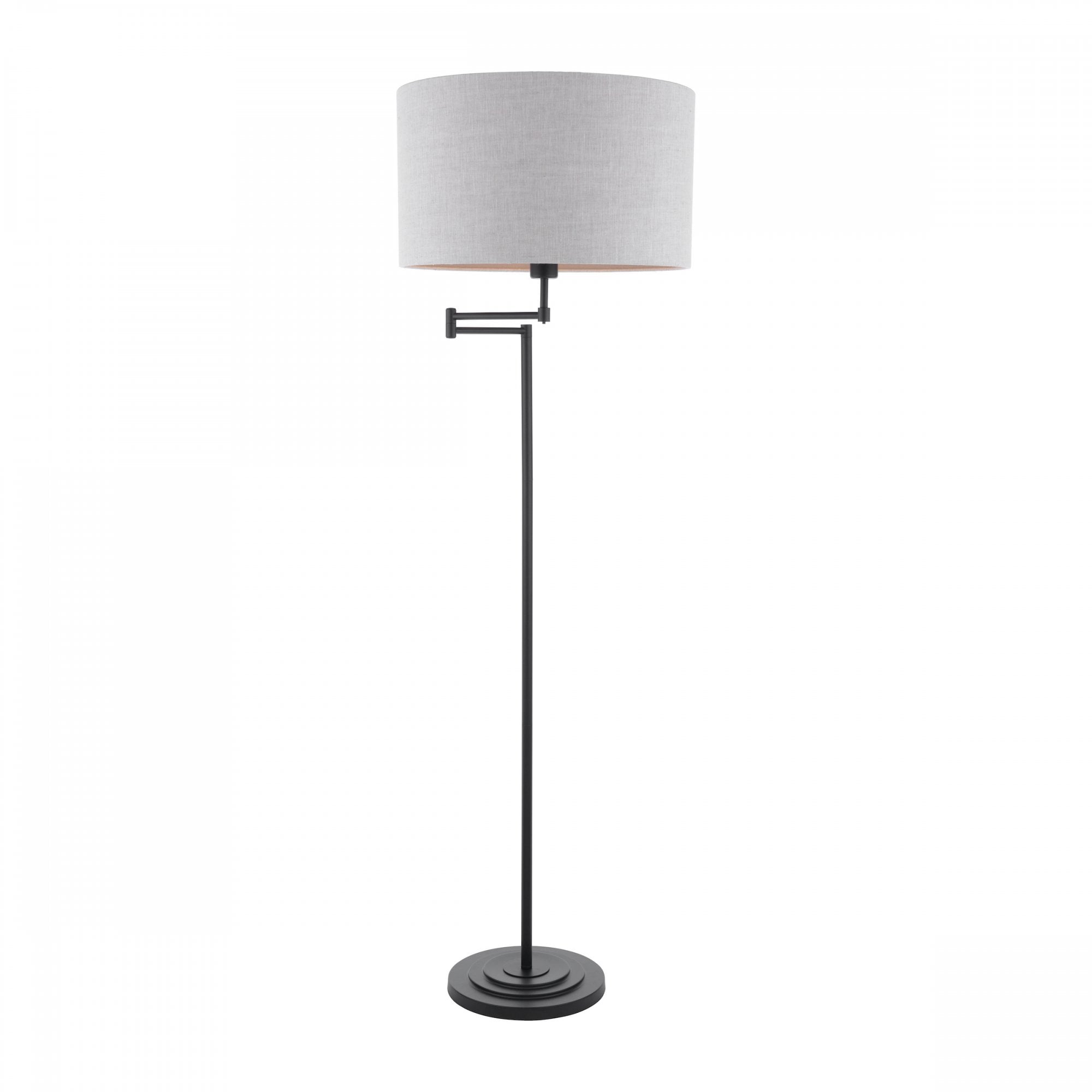 Marlowe Floor Lamp In Matt Black Finish With Natural Linen Shade LA3756462-Q