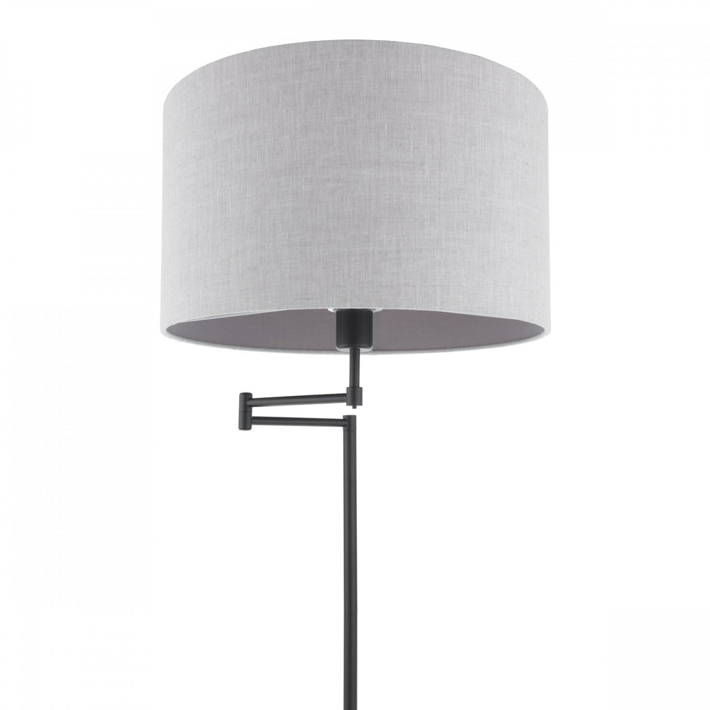 Marlowe Floor Lamp In Matt Black Finish With Natural Linen Shade LA3756462-Q