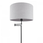 Marlowe Floor Lamp In Matt Black Finish With Natural Linen Shade LA3756462-Q