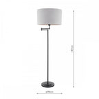 Marlowe Floor Lamp In Matt Black Finish With Natural Linen Shade LA3756462-Q