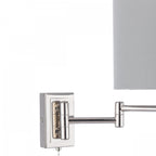 Marlowe Swing Arm Wall Light In Polished Nickel With Grey Cotton Shade LA3756459-Q