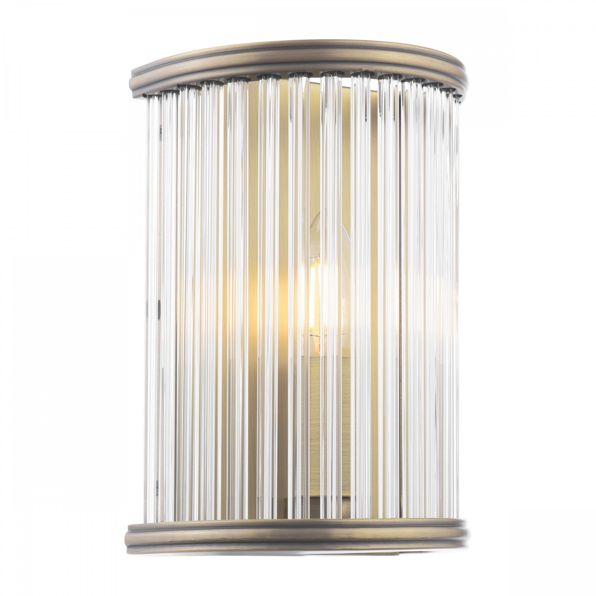 Sutton Single Wall Light In Matt Antique Finish And Ribbed Glass LA3756504-Q