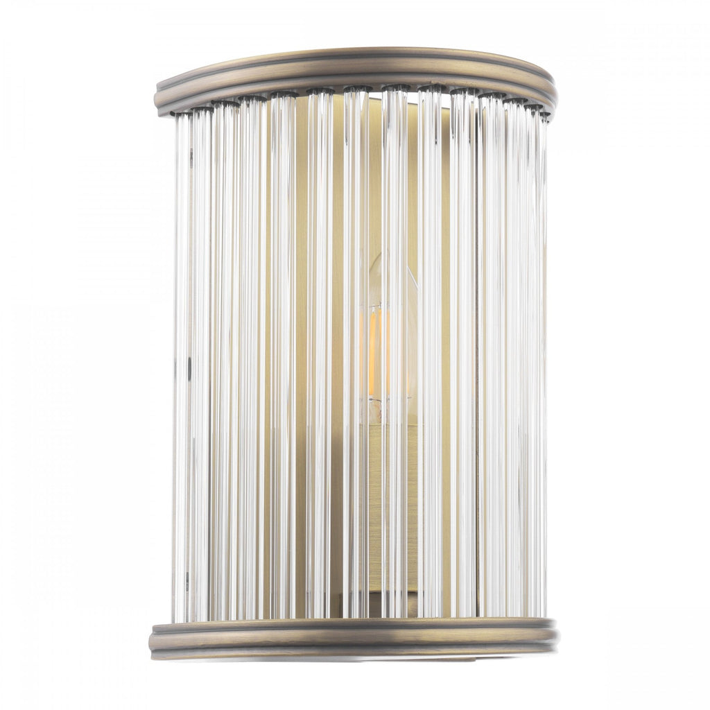 Sutton Single Wall Light In Matt Antique Finish And Ribbed Glass LA3756504-Q