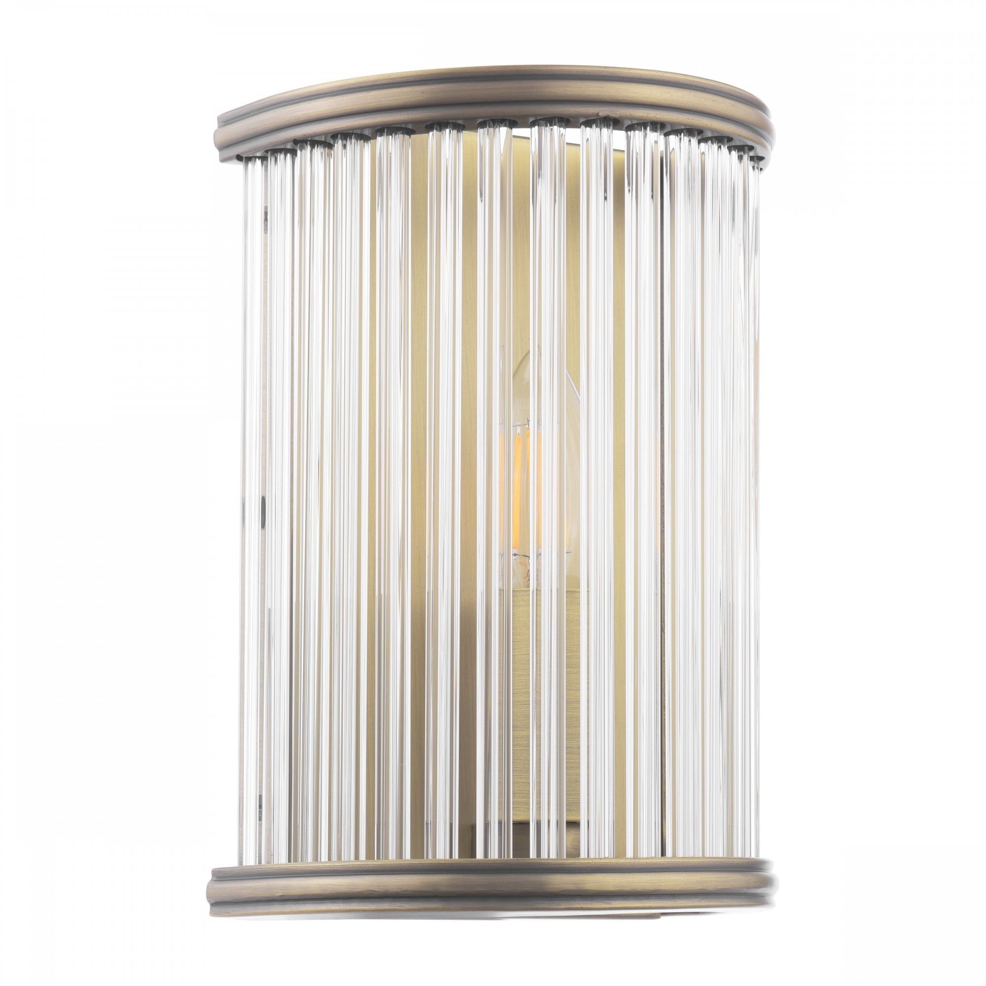 Sutton Single Wall Light In Matt Antique Finish And Ribbed Glass LA3756504-Q