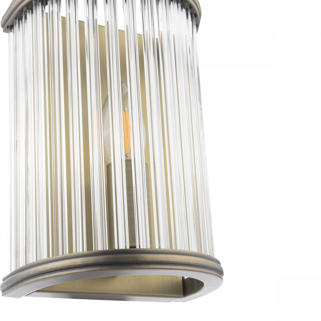 Sutton Single Wall Light In Matt Antique Finish And Ribbed Glass LA3756504-Q