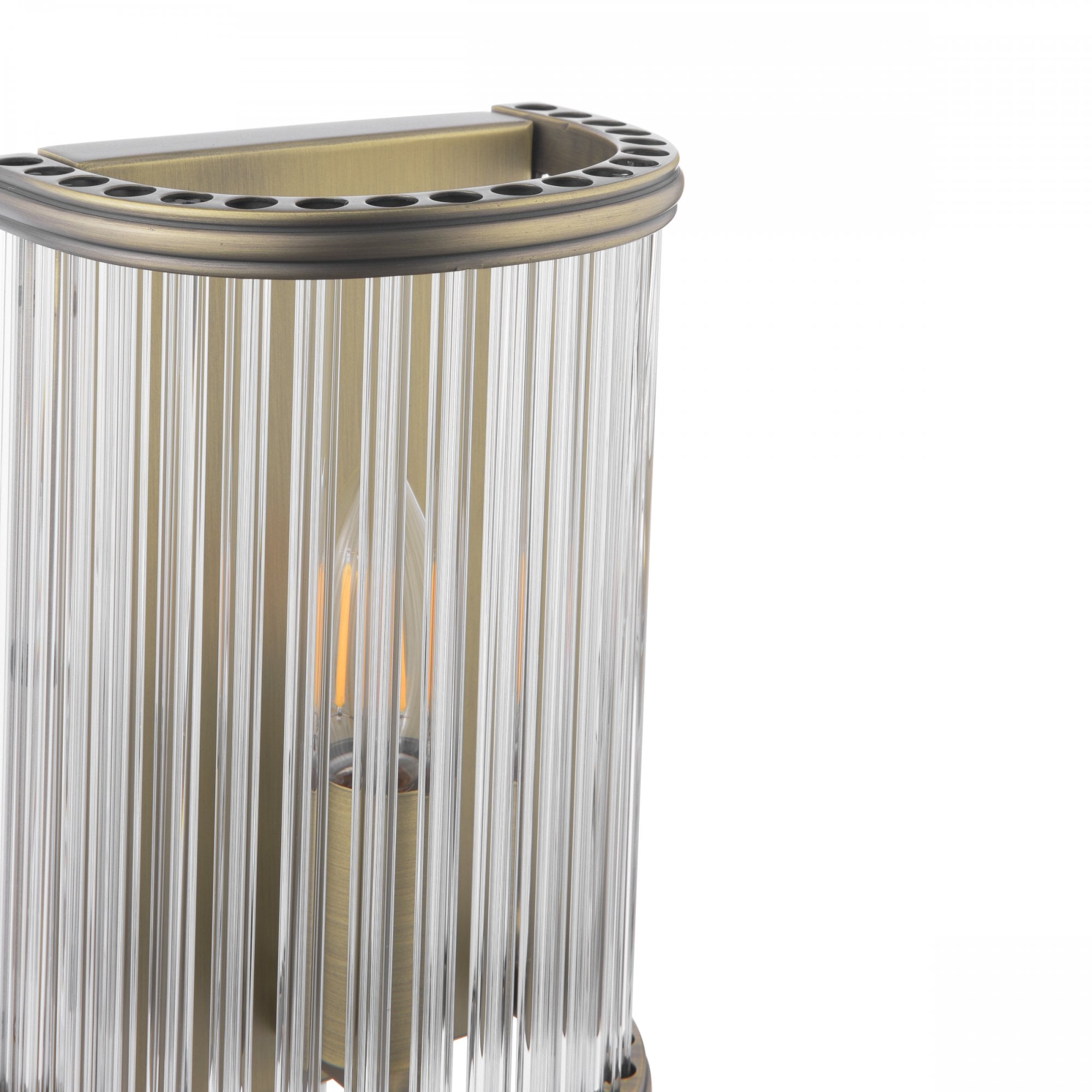 Sutton Single Wall Light In Matt Antique Finish And Ribbed Glass LA3756504-Q