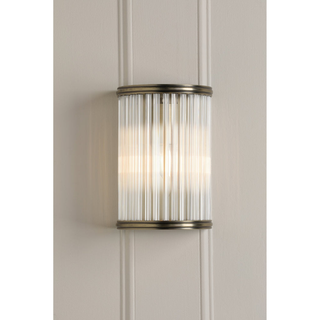 Sutton Single Wall Light In Matt Antique Finish And Ribbed Glass LA3756504-Q