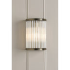 Sutton Single Wall Light In Matt Antique Finish And Ribbed Glass LA3756504-Q