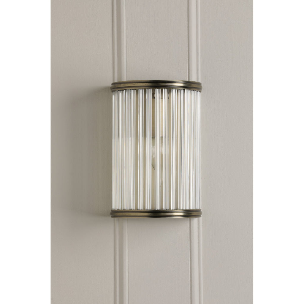 Sutton Single Wall Light In Matt Antique Finish And Ribbed Glass LA3756504-Q