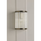 Sutton Single Wall Light In Matt Antique Finish And Ribbed Glass LA3756504-Q