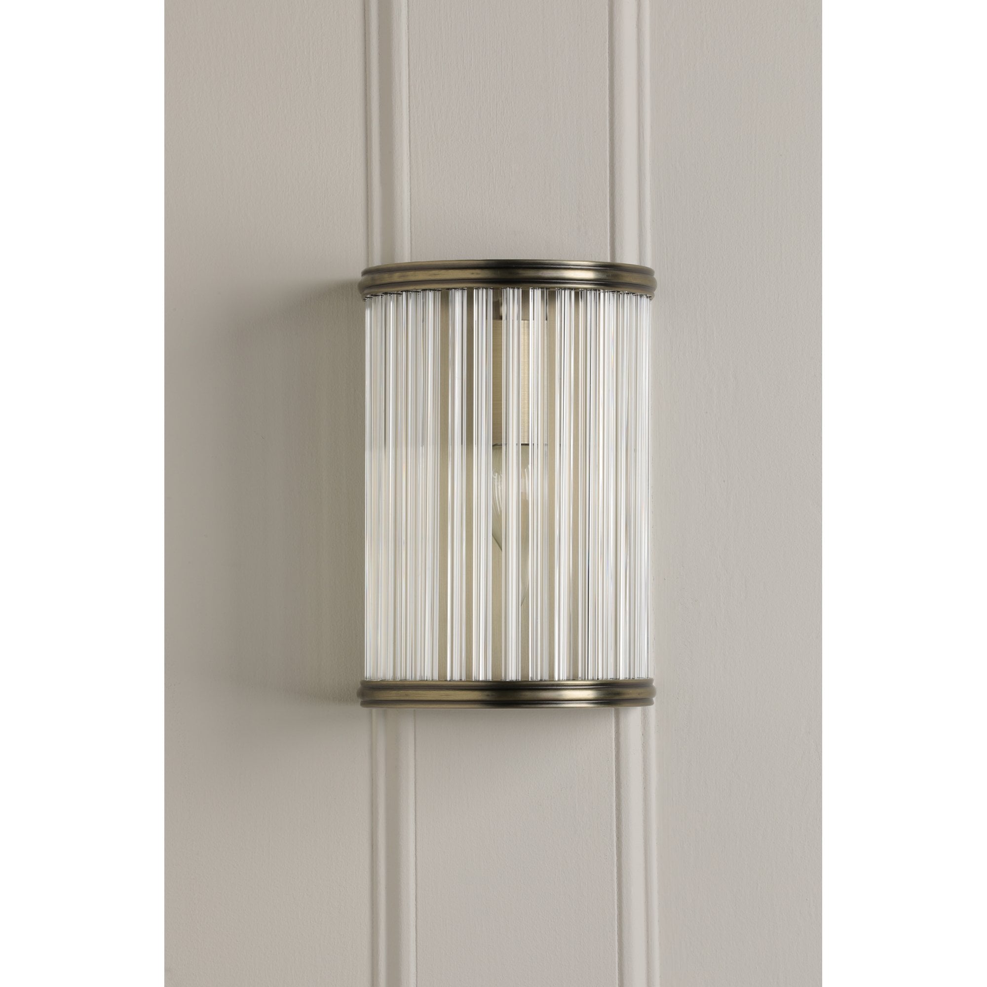 Sutton Single Wall Light In Matt Antique Finish And Ribbed Glass LA3756504-Q