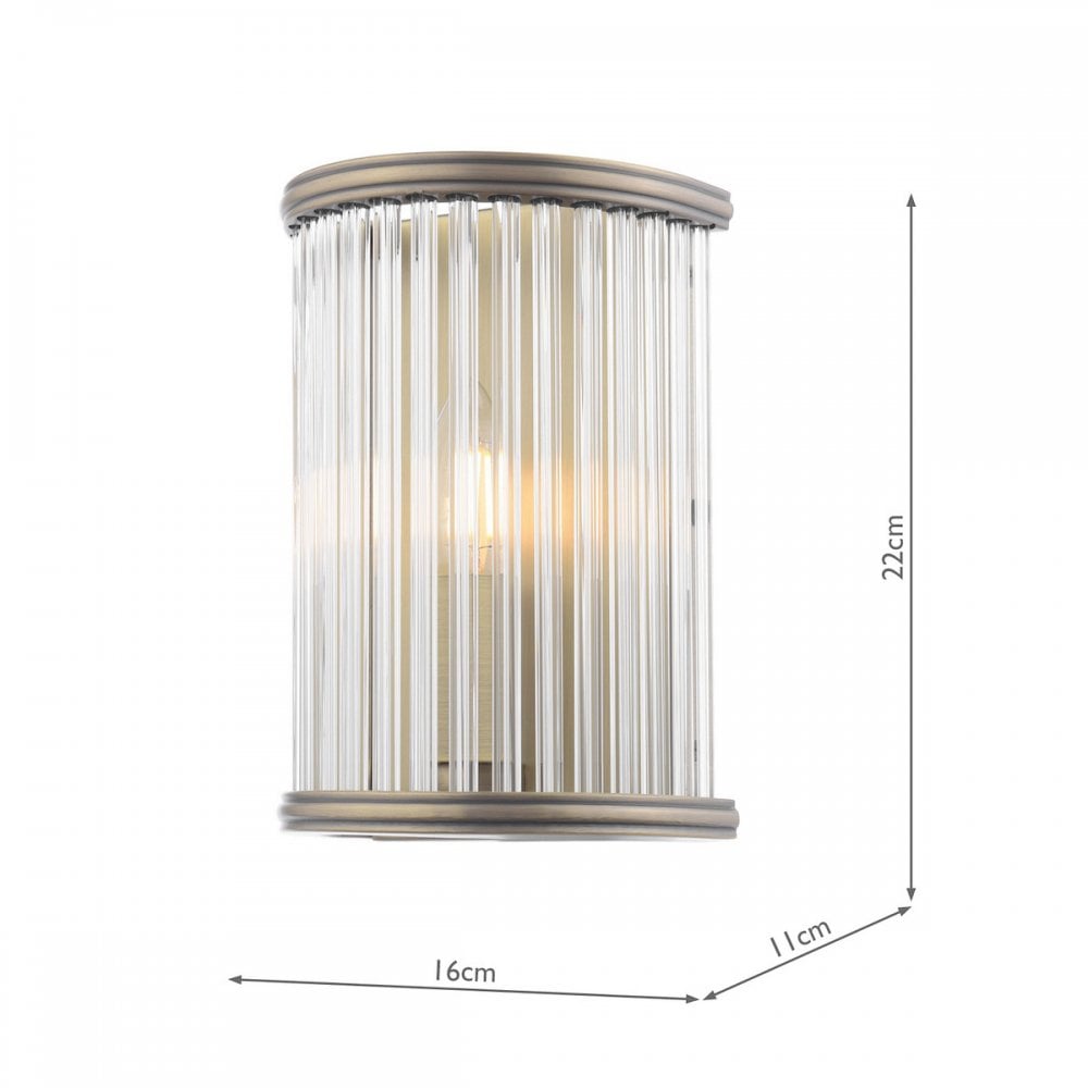 Sutton Single Wall Light In Matt Antique Finish And Ribbed Glass LA3756504-Q
