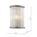 Sutton Single Wall Light In Matt Antique Finish And Ribbed Glass LA3756504-Q