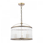 Sutton 3 Light Ceiling Pendant In Matt Antique Finish And Ribbed Glass LA3756502-Q