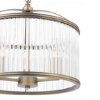 Sutton 3 Light Ceiling Pendant In Matt Antique Finish And Ribbed Glass LA3756502-Q