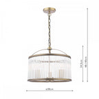 Sutton 3 Light Ceiling Pendant In Matt Antique Finish And Ribbed Glass LA3756502-Q