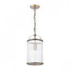 Sutton Single Ceiling Pendant In Matt Antique And Ribbed Glass LA3756501-Q