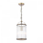 Sutton Single Ceiling Pendant In Matt Antique And Ribbed Glass LA3756501-Q