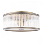 Sutton 2 Light Flush Ceiling Light In Matt Antique And Ribbed Glass LA3756503-Q