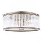 Sutton 2 Light Flush Ceiling Light In Matt Antique And Ribbed Glass LA3756503-Q
