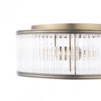 Sutton 2 Light Flush Ceiling Light In Matt Antique And Ribbed Glass LA3756503-Q